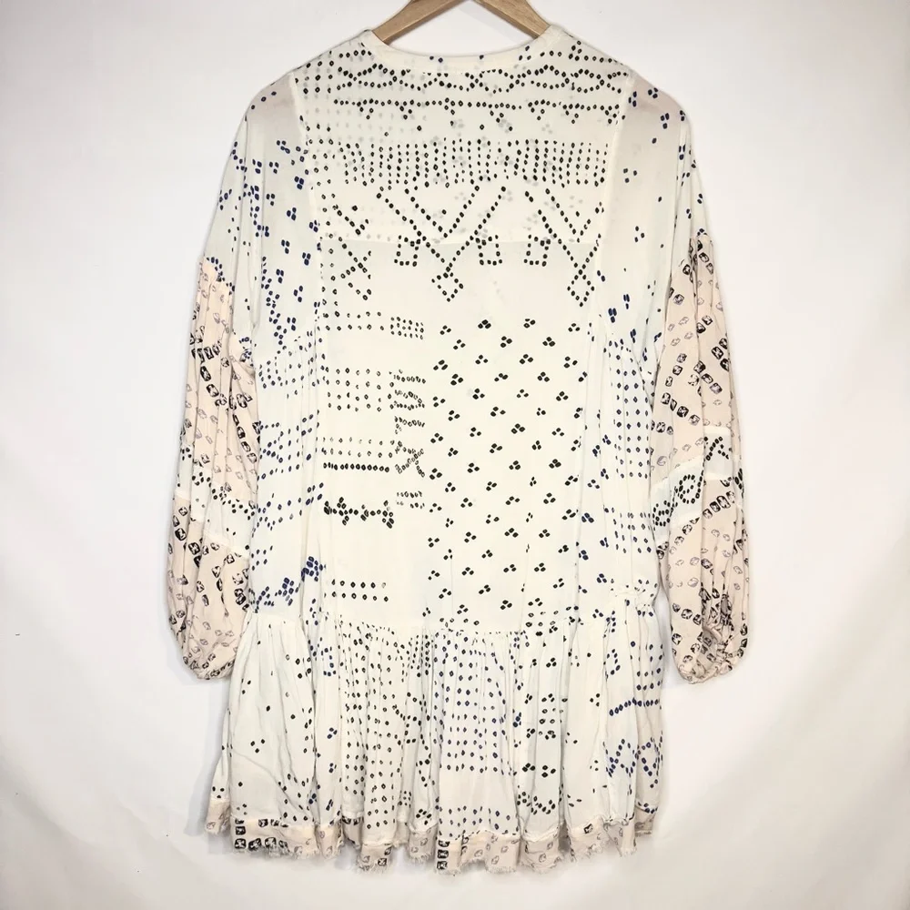 Free People Shibori Tunic Dress Ivory Size Small - Picture 8 of 10